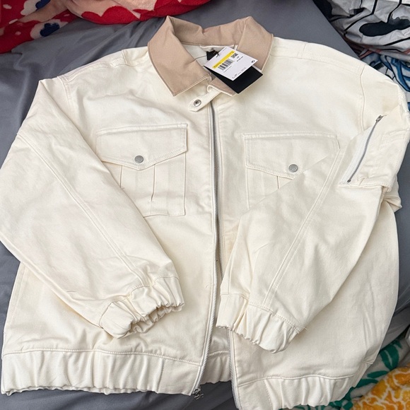 Nike by jordan Jacket with Tan Collar - Picture 1 of 3
